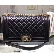 Fashion Chanel Black Quilted Lambskin Medium Boy Bag Gold Hardware A67086 VS05222 - 5