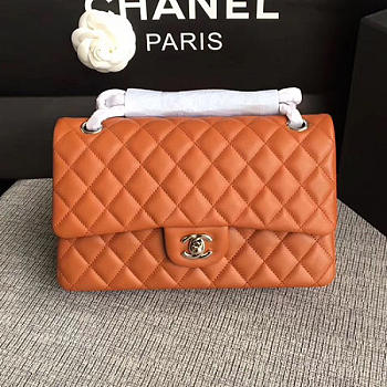 Classic Chanel Lambskin Flap Shoulder Bag Orange A01112 VS04951