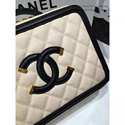 Chanel CC Filigree Vanity Case Bag Beige Grained Calfskin A93343 VS07581 - 2