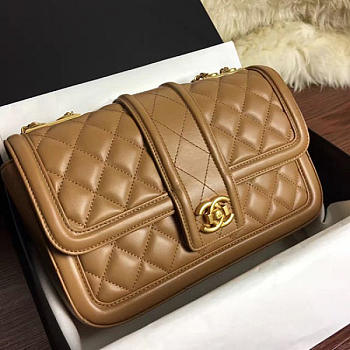 Luxury Chanel Quilted Lambskin Flap Bag Beige A91365 VS09063