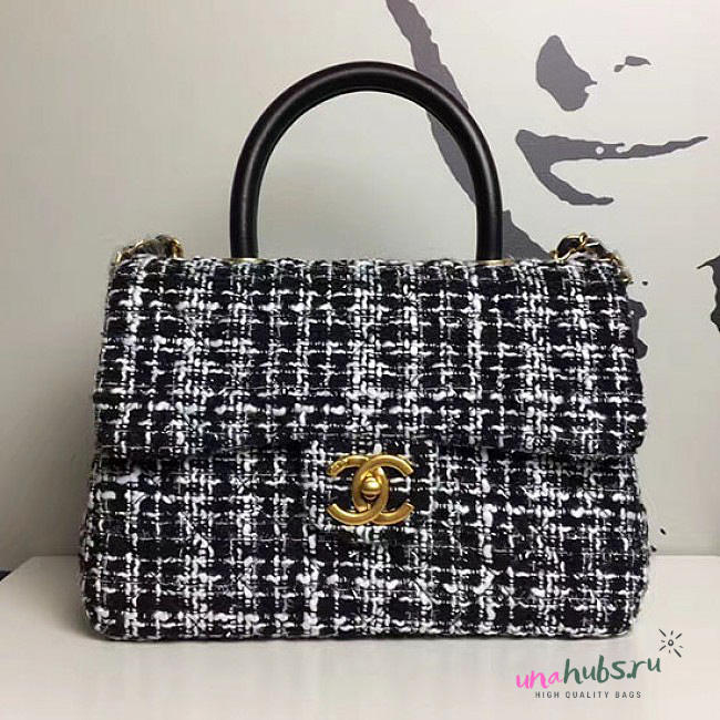 Designer Chanel Tweed Top Handle Bag A13042 VS00035 - 1