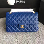 Classic Chanel Lambskin Flap Shoulder Bag Blue A01112 VS05712 - 1