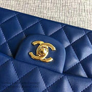 Classic Chanel Lambskin Flap Shoulder Bag Blue A01112 VS05712 - 2