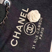 Chanel Navy Blue Canvas Large Deauville Shopping Bag A68046 VS01592 - 6