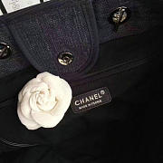 Chanel Navy Blue Canvas Large Deauville Shopping Bag A68046 VS01592 - 4