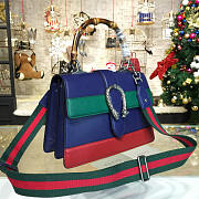 Gucci Dionysus medium top handle bag  blue/green/red leather - 2