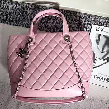 Luxury Chanel Quilted Lambskin Shopping Tote Bag Pink 260301 VS02905