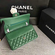 Classic Chanel Lambskin Flap Shoulder Bag Green A01112 VS04940 - 5