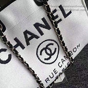 Chanel White Canvas Large Deauville Shopping Bag A68046 VS08728 - 2