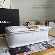 Chanel Chevron Medium Boy Bag White A67086 VS08105 - 2