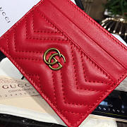 GG Marmont card case Nexthibiscus red leather - 5