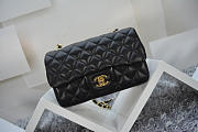 CHANEL 1112 Black Size 20cm Lambskin Leather Flap Bag With Gold / Silver Hardware - 4