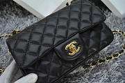 CHANEL 1112 Black Size 20cm Lambskin Leather Flap Bag With Gold / Silver Hardware - 5