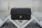 CHANEL 1112 Black Size 20cm Lambskin Leather Flap Bag With Gold / Silver Hardware - 6