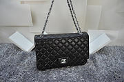 CHANEL 1112 Black Size 33cm Lambskin Leather Flap Bag With Gold / Silver Hardware - 2