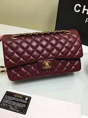 CHANEL 1112 Wine Red Medium Size 2.55 Lambskin Leather Flap Bag With Gold/Silver Hardware - 5