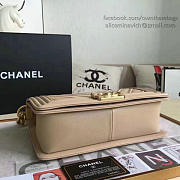 Chanel Chevron Medium Boy Bag Beige A67086 VS03308 - 2