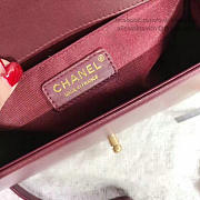 Designer Chanel Chevron Medium Boy Bag Burgundy A67086 VS06664 - 6