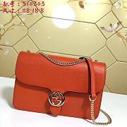 Gucci GG Flap Shoulder Bag On Chain Orange 510303 - 1