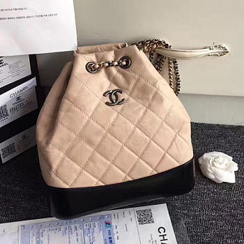 Top Chanel Chanels Gabrielle Backpack Beige and Black A94485 VS01456