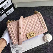 Chanel Lambskin Medium Boy Bag A67086 Pink 2017 VS02922 - 6