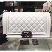 Chanel White Quilted Lambskin Medium Boy Bag A67086 VS07017 - 5