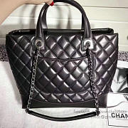 Chanel Quilted Lambskin Shopping Tote Bag Black 260301 VS02839 - 2