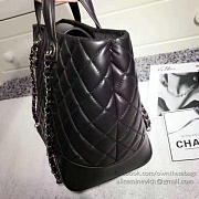 Chanel Quilted Lambskin Shopping Tote Bag Black 260301 VS02839 - 3