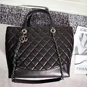 Chanel Quilted Lambskin Shopping Tote Bag Black 260301 VS02839 - 5