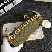 Chanel Green Quilted Caviar Small Boy Bag A67085 VS06103 - 2