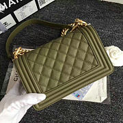 Chanel Green Quilted Caviar Small Boy Bag A67085 VS06103 - 3