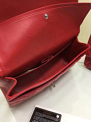 CHANEL 1112 Red Large Size 30cm Lambskin Leather Flap Bag With Gold/Silver Hardware - 4