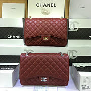 CHANEL 1112 Maroon Red Size 33cm Caviar Leather Flap Bag With Gold / Silver Hardware - 6