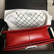 Chanel Medium Chevron Lambskin Boy Bag Red A13043 VS08698 - 6
