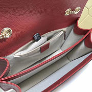 Gucci GG Flap Shoulder Bag On Chain Red 510303 - 3