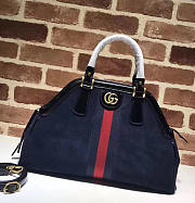 GUCCI RE(BELLE) SUEDE MEDIUM TOP HANDLE BAG ‎516459 NAVY BLUE 2018 - 1