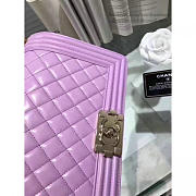 Chanel Violet Quilted Lambskin Medium Boy Bag A67086 VS02341 - 4