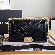 Chanel Chevron Medium Boy Bag Black A67086 VS00849 - 6