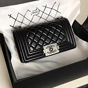 Chanel Small Quilted Lambskin Boy Bag Black A13043 VS07183 - 1