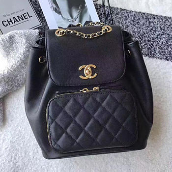Chanel Grained Calfskin Backpack Black A93748 VS00467