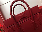 Celine NANO LUGGAGE SHOULDER BAG IN RED SMOOTH CALFSKIN - 4