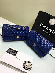 CHANEL 1112 Blue Medium Size 2.55 Lambskin Leather Flap Bag With Gold/Silver Hardware - 6