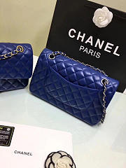 CHANEL 1112 Blue Medium Size 2.55 Lambskin Leather Flap Bag With Gold/Silver Hardware - 2