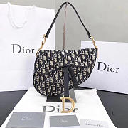 Dior Women Saddle Bag in Blue Canvas M0446 - 1