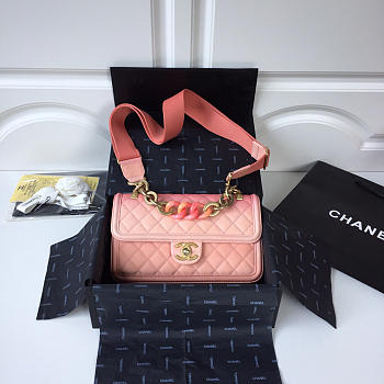 Chanel Flap Grained Calfskin Bag pink AS0062