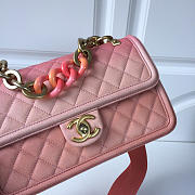 Chanel Flap Grained Calfskin Bag pink AS0062 - 6