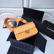 Chanel Flap Grained Calfskin Bag Orange AS0062 - 6