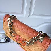 Chanel Flap Grained Calfskin Bag Orange AS0062 - 5