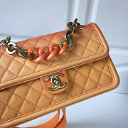 Chanel Flap Grained Calfskin Bag Orange AS0062 - 4