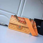 Chanel Flap Grained Calfskin Bag Orange AS0062 - 2